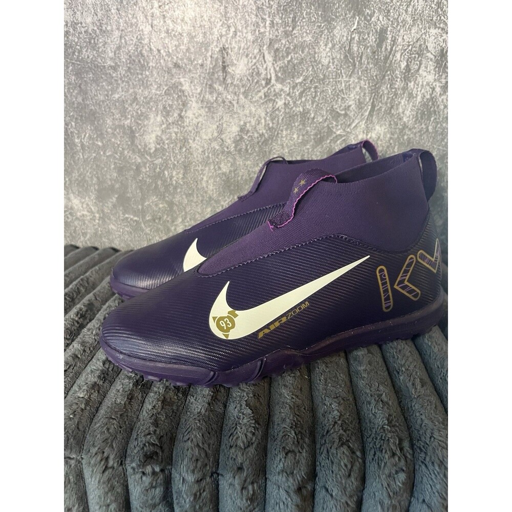 Nike Zoom Mercurial Superfly Academy KM Mbappe TF Turf Soccer Shoes Purple 4.5 Y
